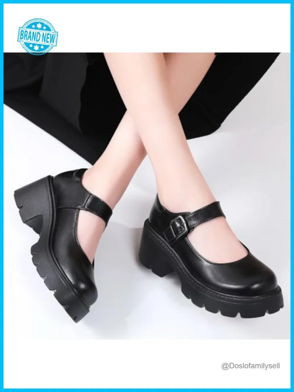 Women's Platform Mary Jane Pumps Chunky Heel Memory Foam Buckle Strap